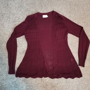 Burgundy Knit Cardigan